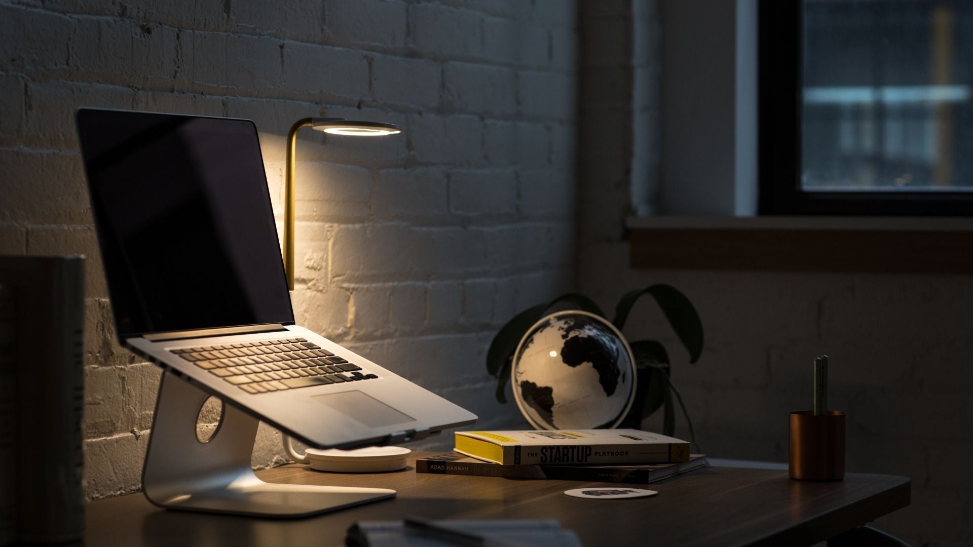 laptop on a desk