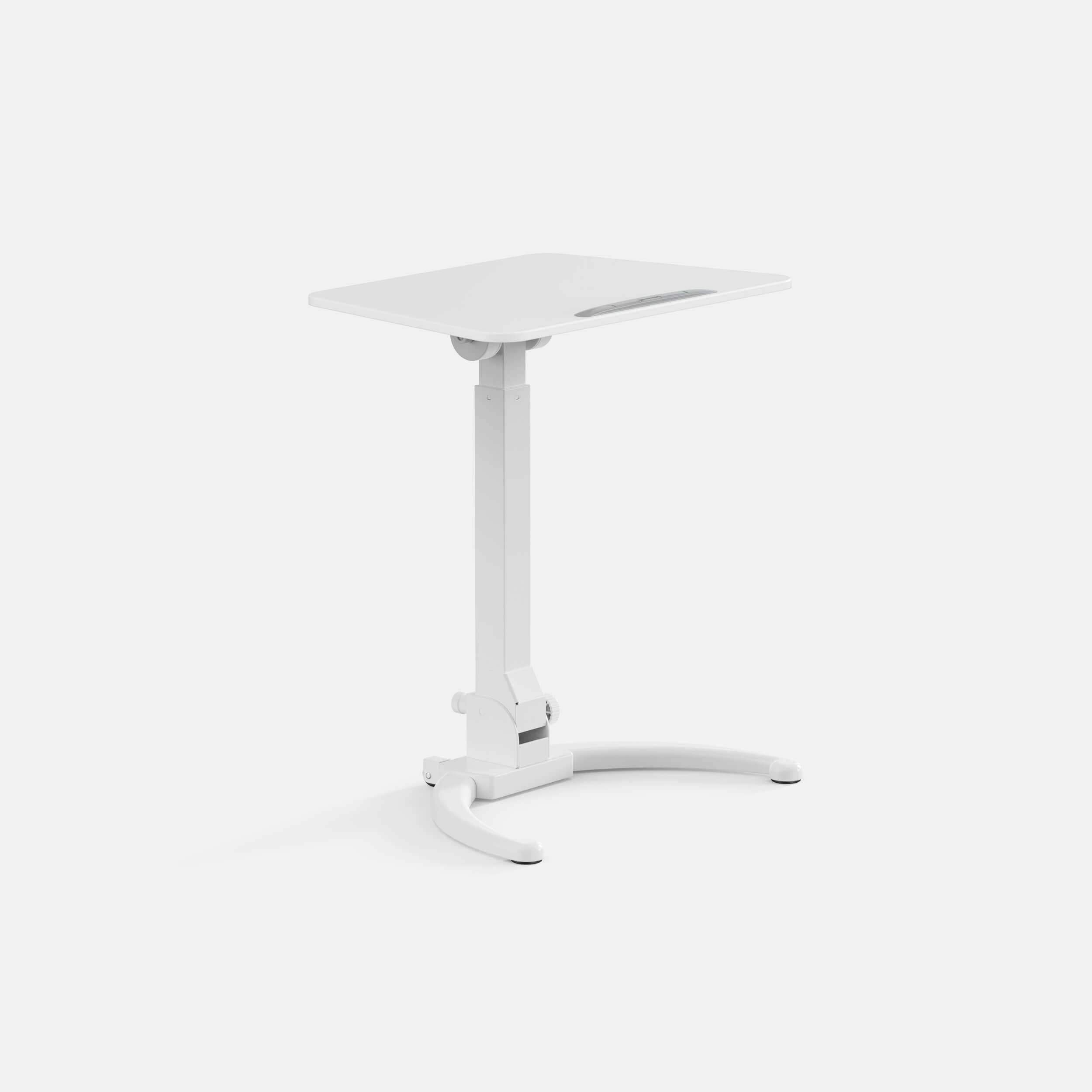 mobile standing desk, white