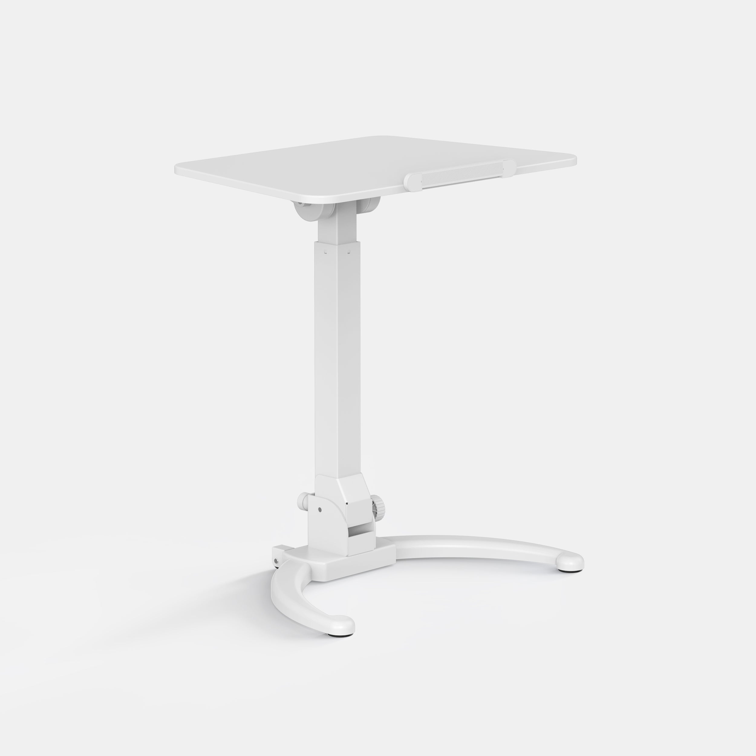 mobile standing desk, white