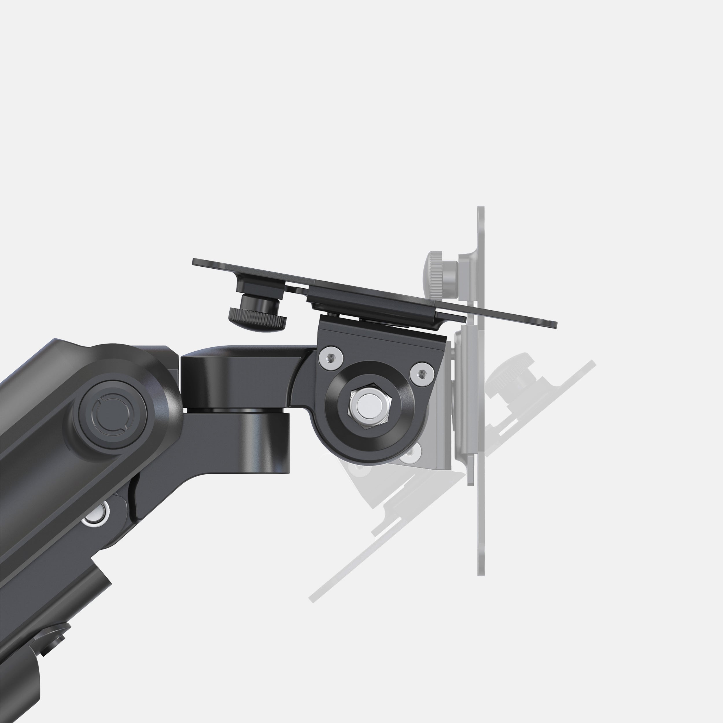 LiftSync Mount monitor arm with 90-degree tilt feature, black finish