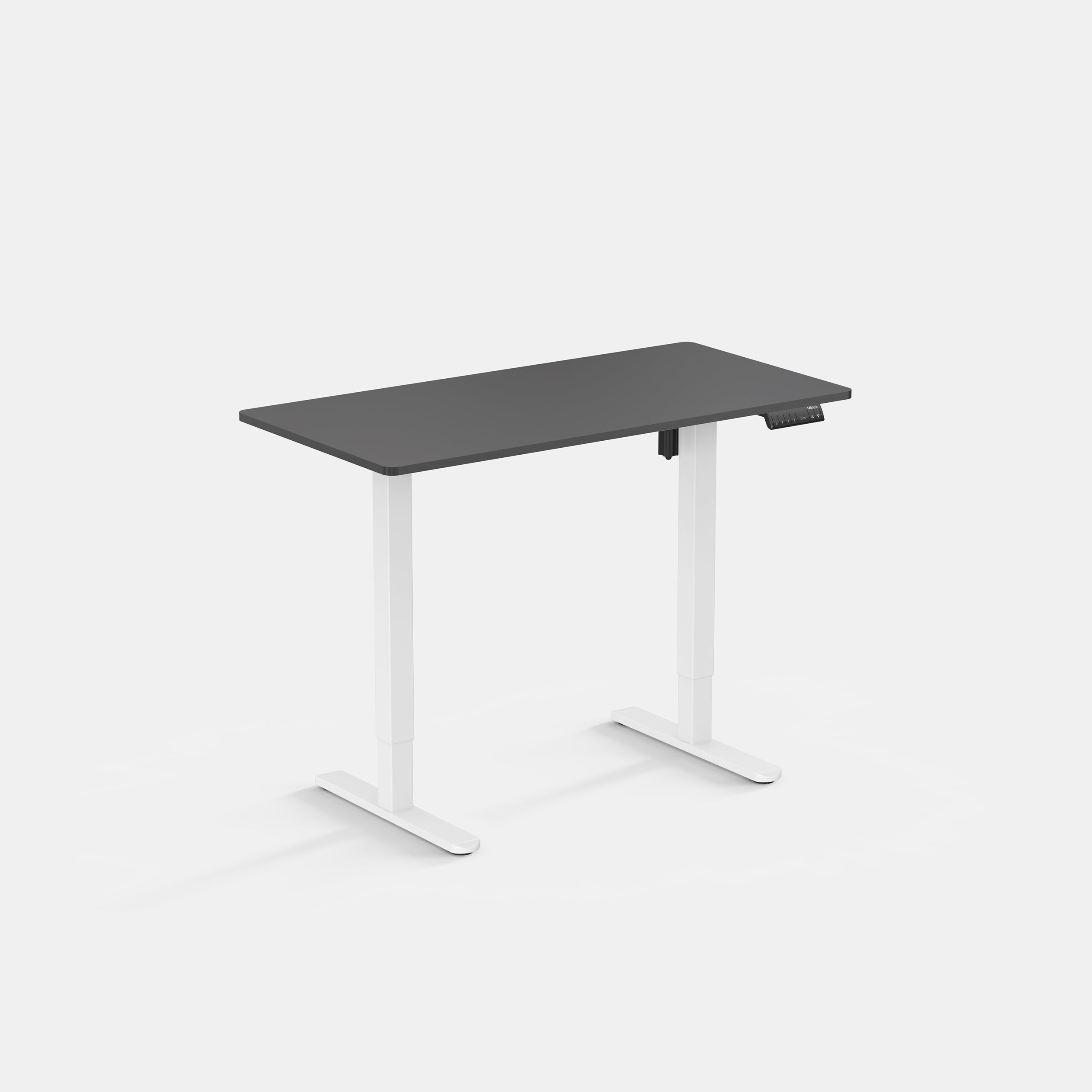 LiftSync Classic Electric Standing Desk With Black Desktop and White Desk Frame