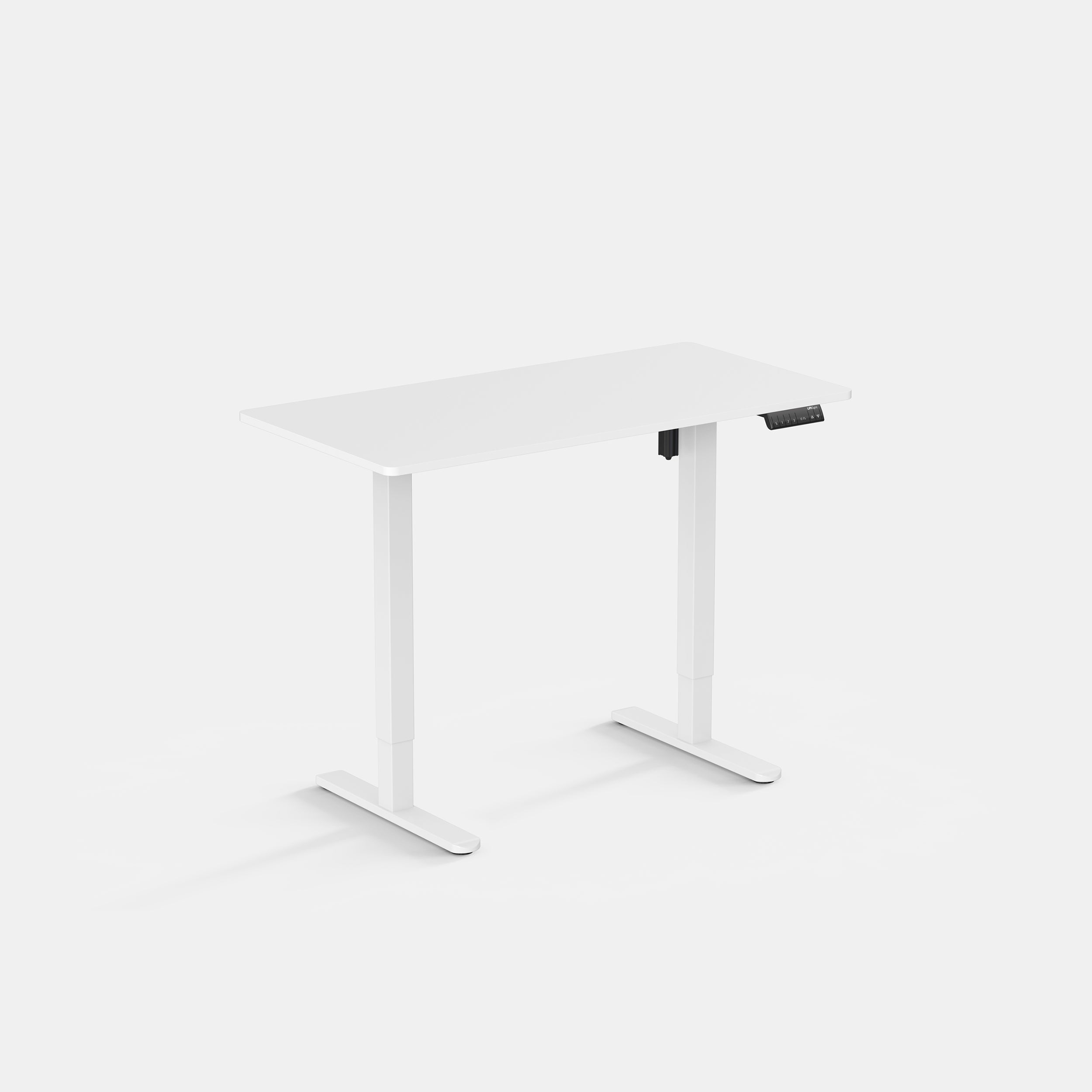 LiftSync Classic Electric Standing Desk With White Desktop and White Desk Frame