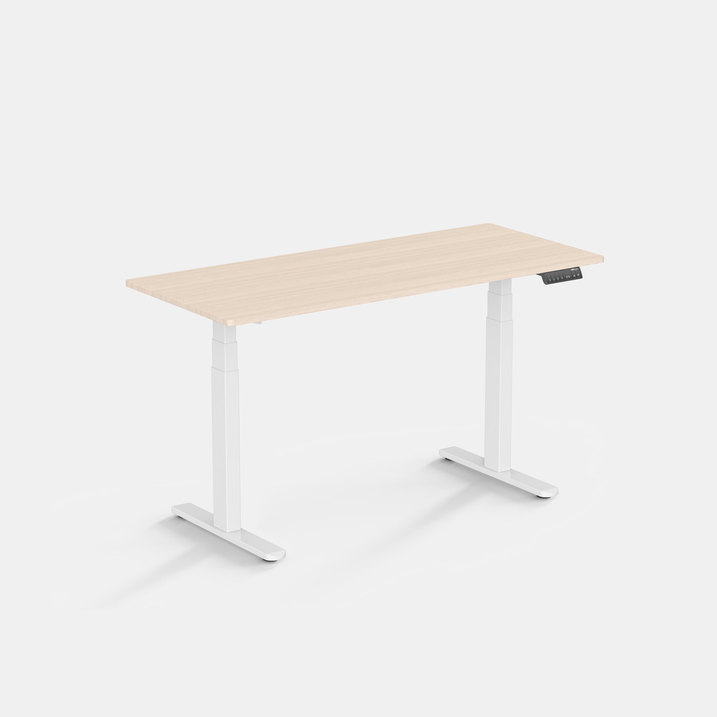 LiftSync Pro electric standing desk with light oak desktop and white desk frame
#tabletop-color_light-oak
