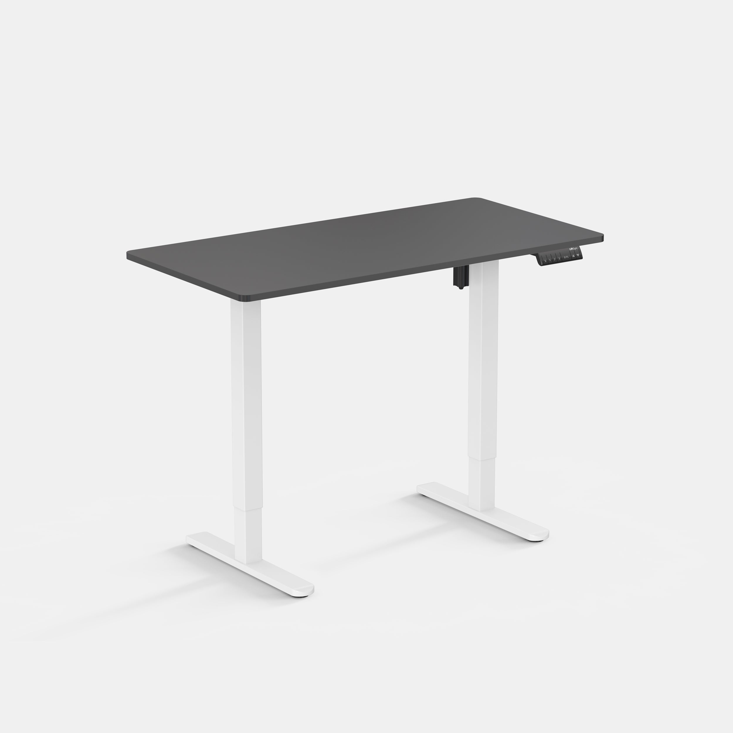 LiftSync Classic Electric Standing Desk With Black Desktop and White Desk Frame