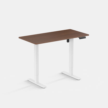 LiftSync Classic Electric Standing Desk With Walnut Desktop and White Desk Frame