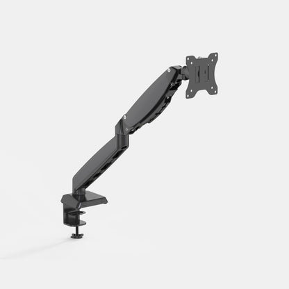 Black monitor arm on a white background