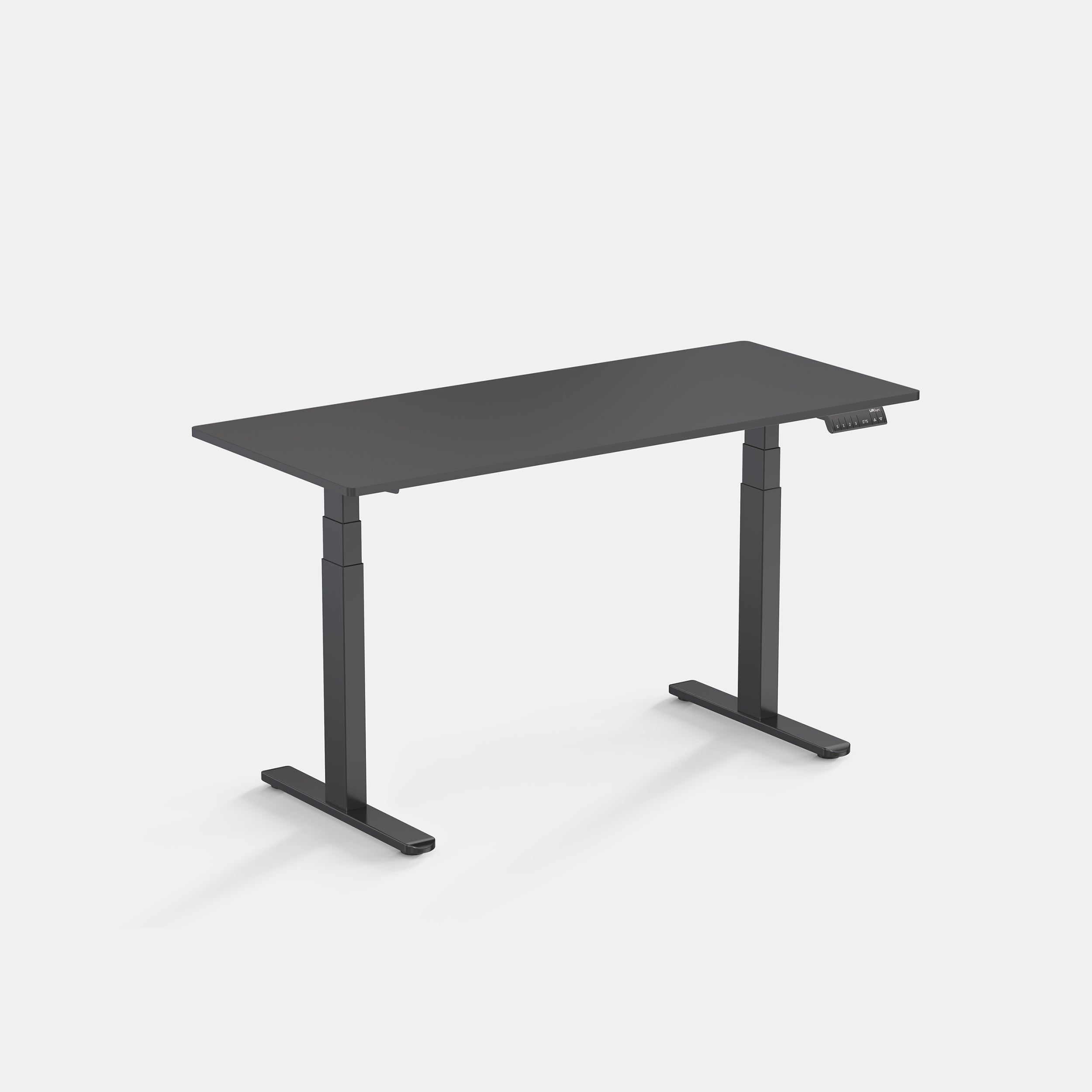 LiftSync Pro electric standing desk with black desktop and black desk frame
#tabletop-color_black
